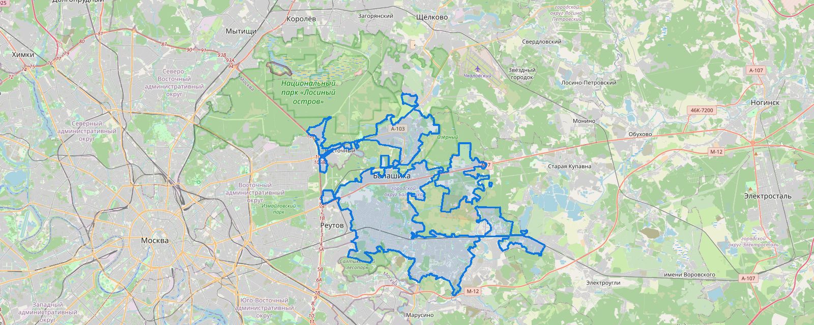 Карта: выезд мастера в Балашихе