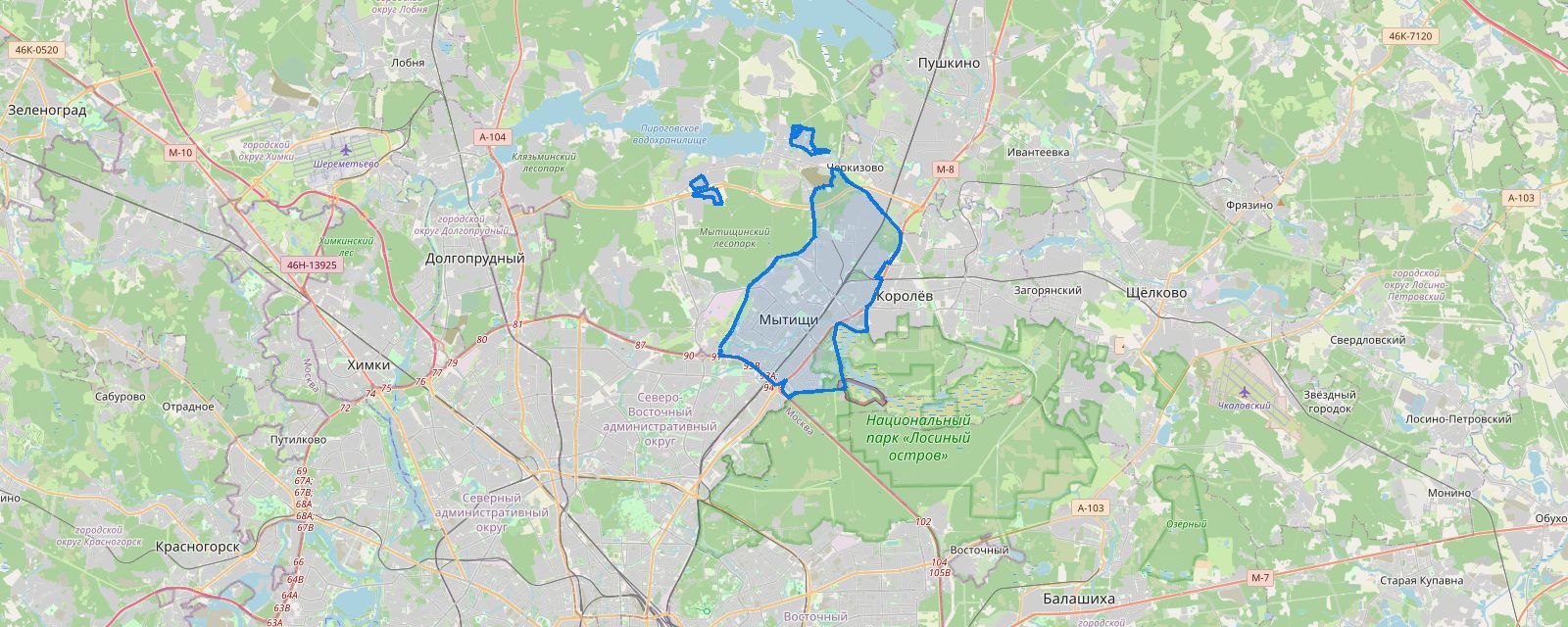 Карта: выезд мастера в Мытищах