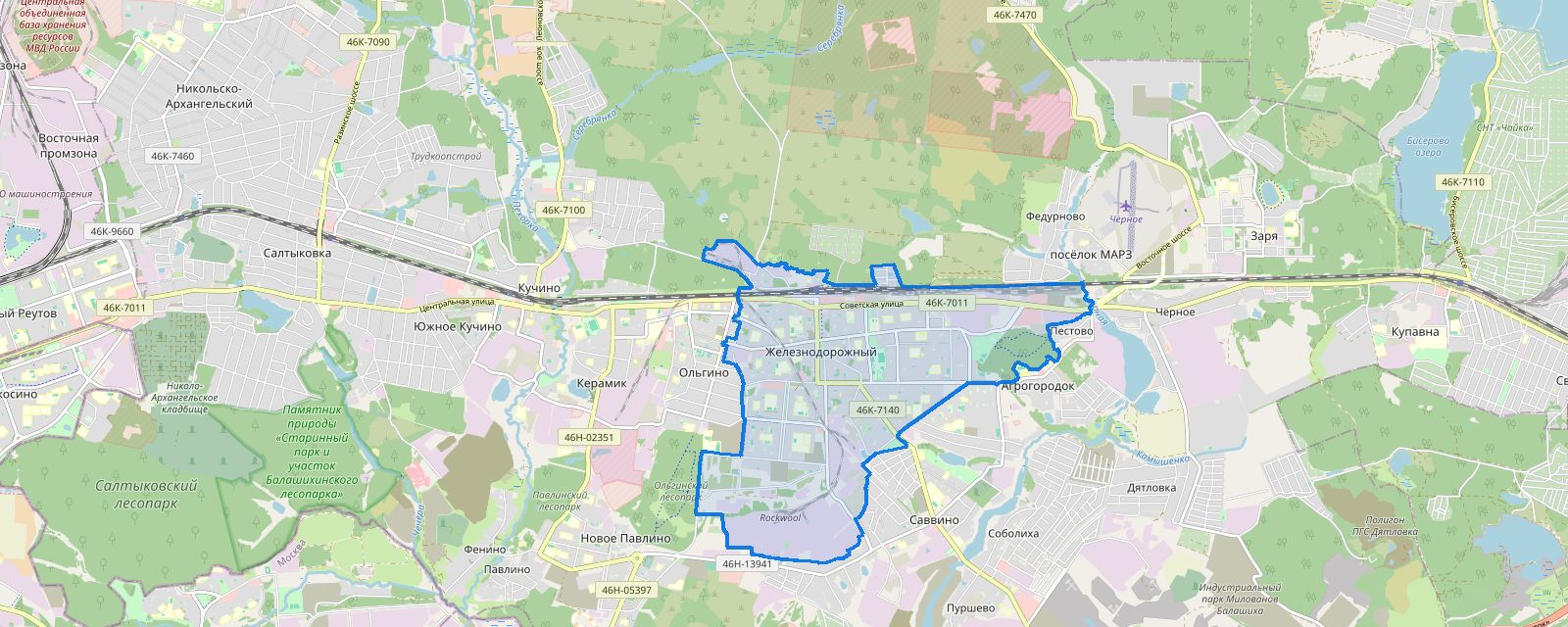 Карта: выезд мастера в Железнодорожном